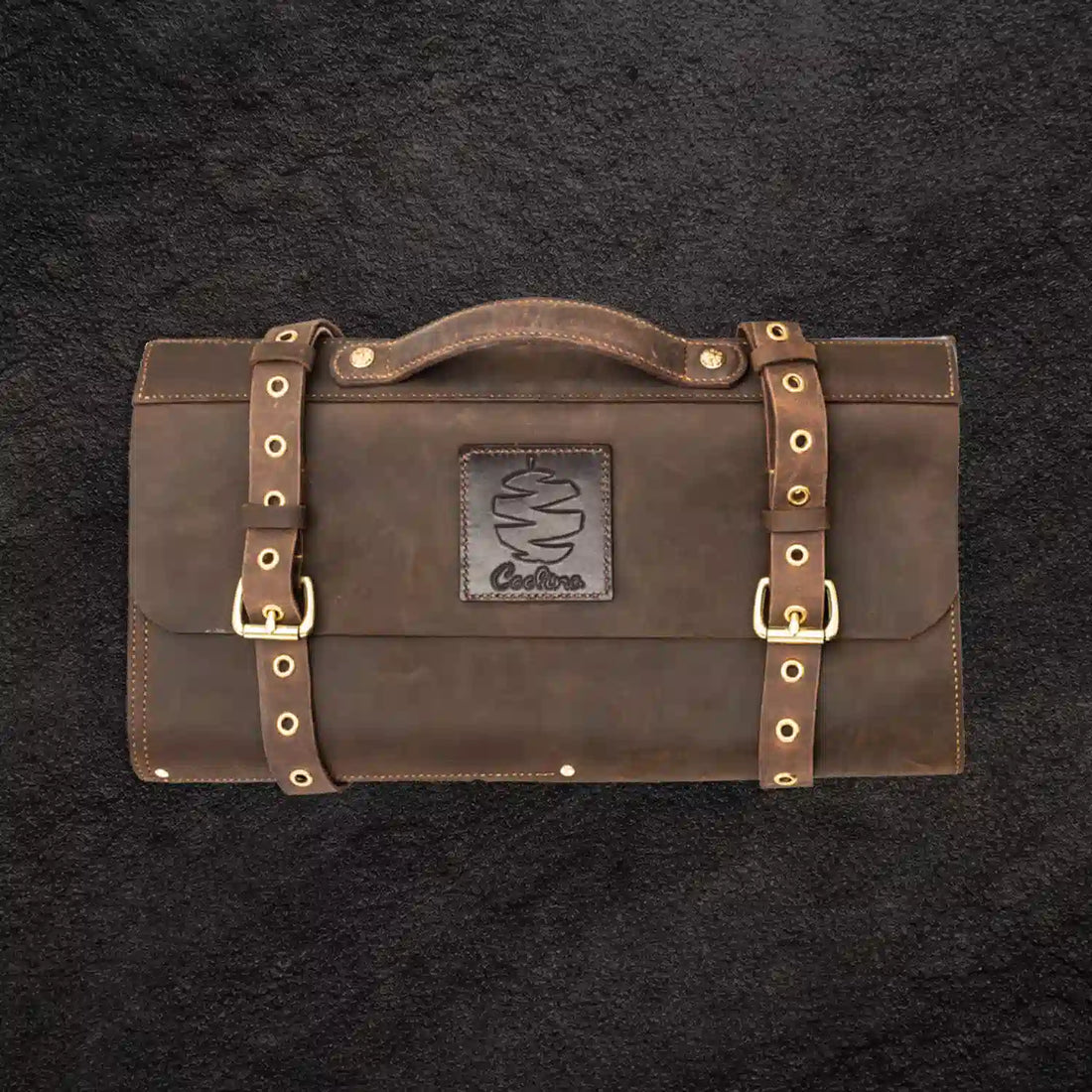 Leather Roll-Up Knife Bag